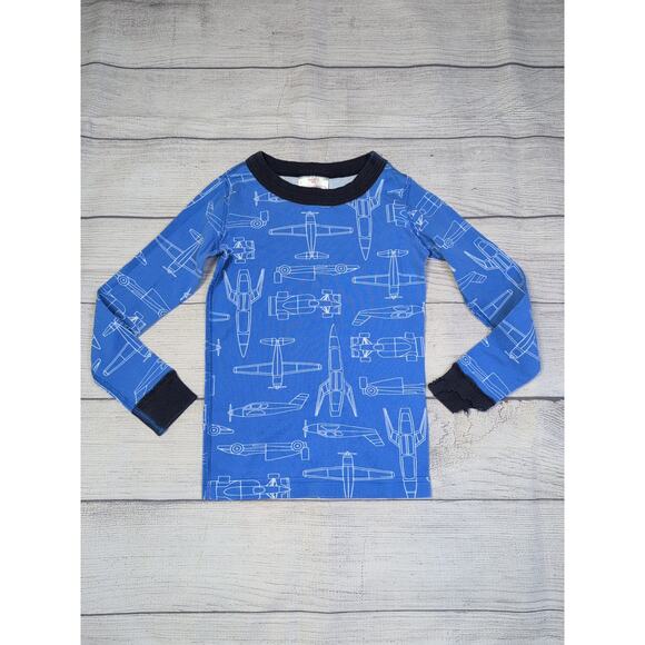 5 Hanna Andersson Blueprint Long John Pajamas - Picture 2 of 9